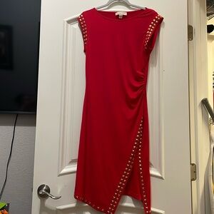 Michael Kors studded trim red dress